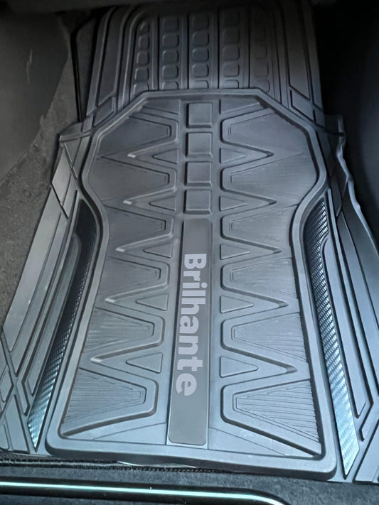 Brilhante Car Floor Mats,Heavy Duty Rubber Car Mats Full Set,All Weather Floor Mats,Waterproof Trim to Fit Universal Floor Liner Car Accessories,Automotive Floor Mats for Cars Trucks SUV,Red