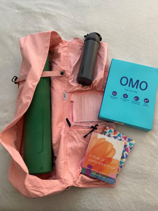 OMO Yoga Mat Bag | Padded Adjustable Shoulder Strap | Fits Up to 26" Mats | Multi-Pocket Storage for Essentials | Heavy-Duty G-Hook Closure | Lightweight & Durable for Yoga, Pilates & Fitness